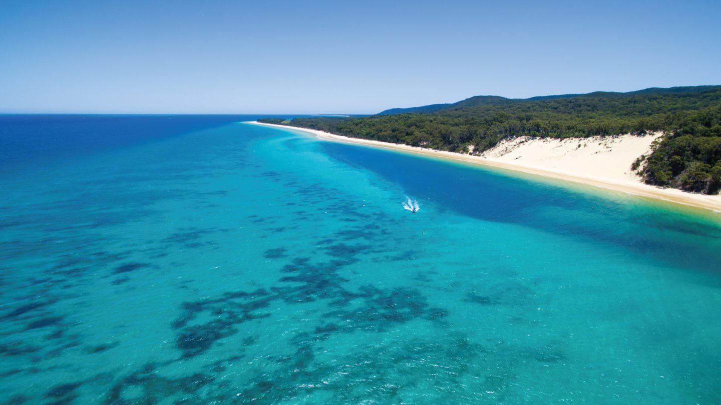Moreton Island from the water